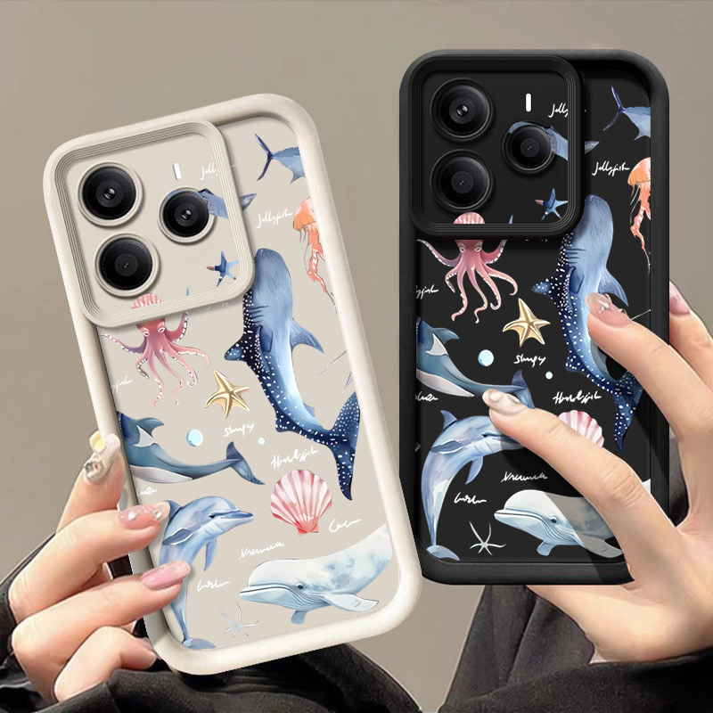 Cute Dolphin Patterned Soft Ca - đánh giá và giá Xiaomi Redmi Note 14