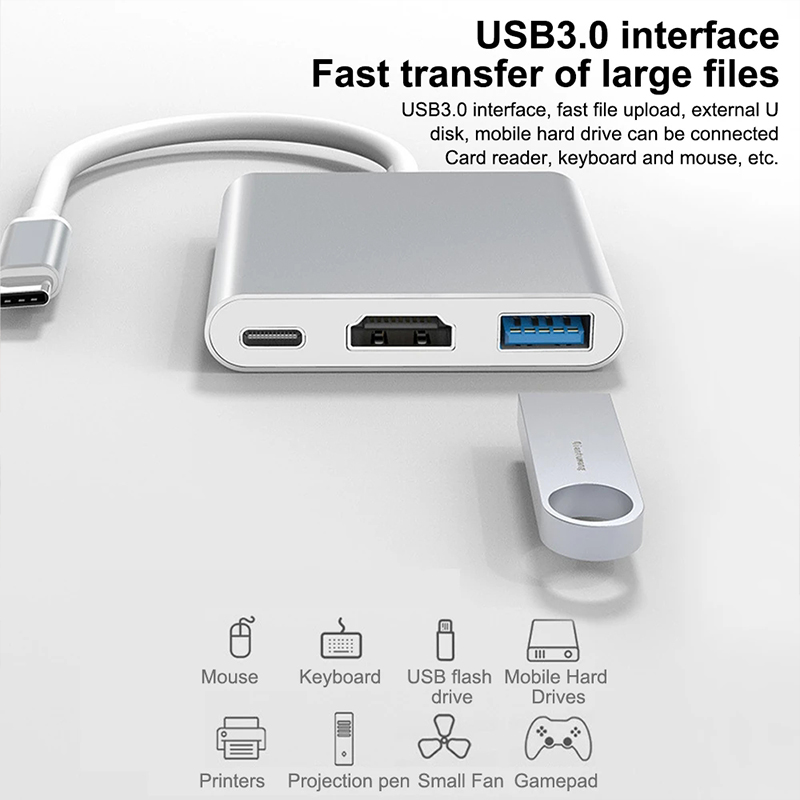 3 in 1 USB Type C Hub to 4K HD - đánh giá và giá Tablet Accessories For Samsung