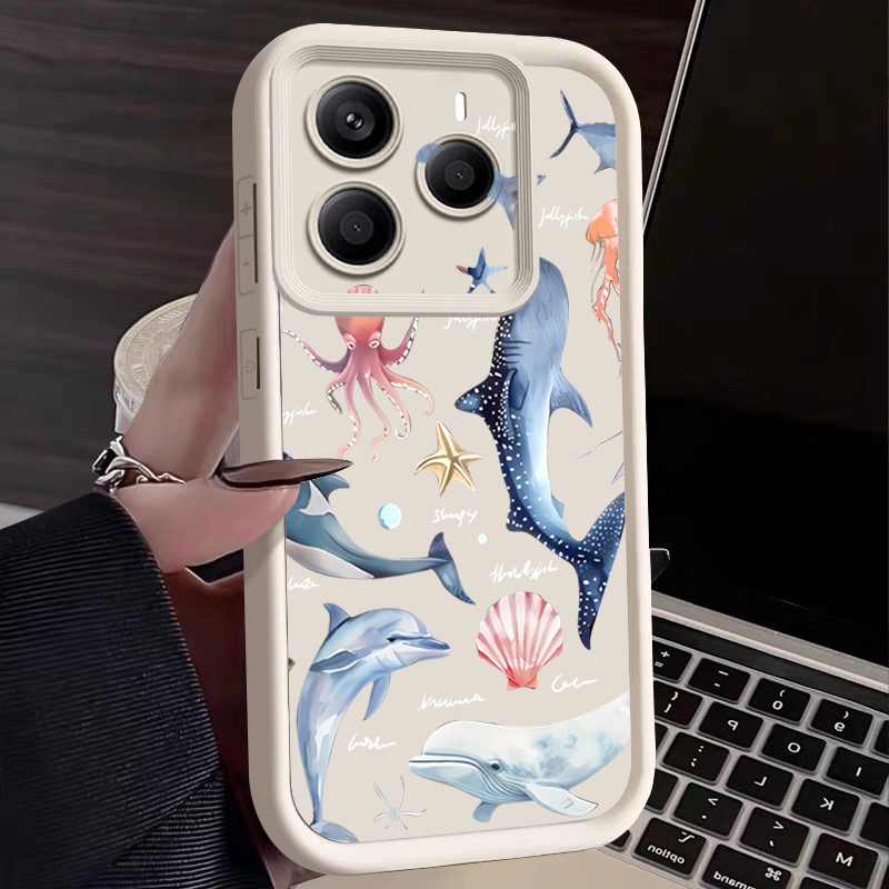 Cute Dolphin Patterned Soft Ca - đánh giá và giá Xiaomi Redmi Note 14