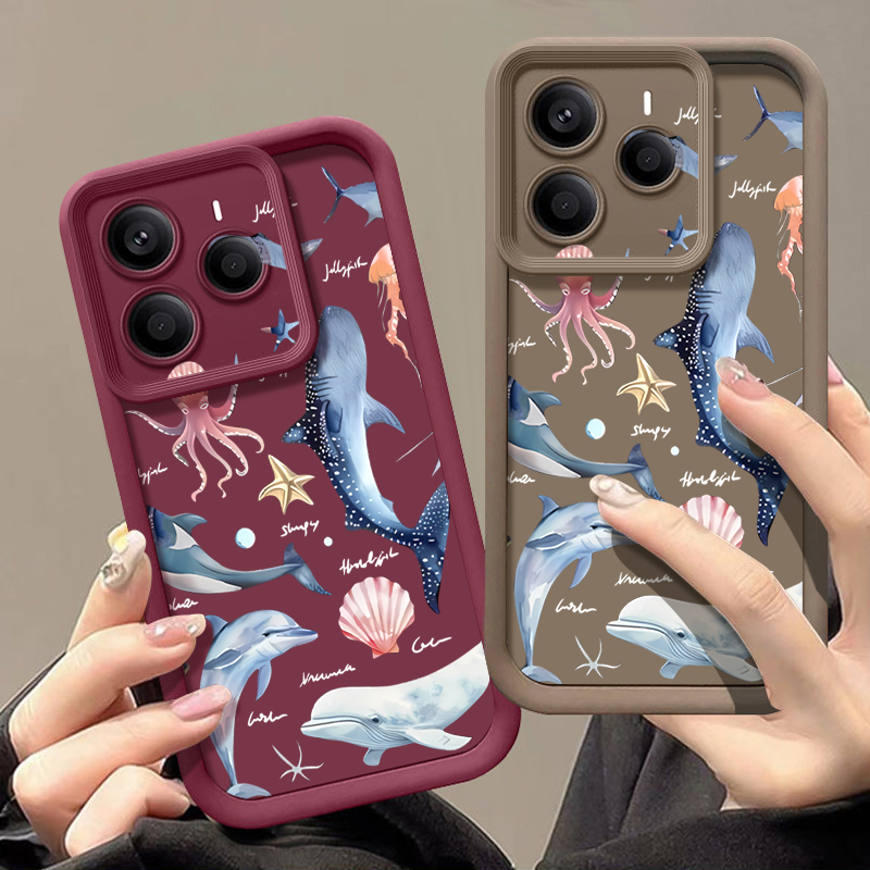 Cute Dolphin Patterned Soft Ca - đánh giá và giá Xiaomi Redmi Note 14