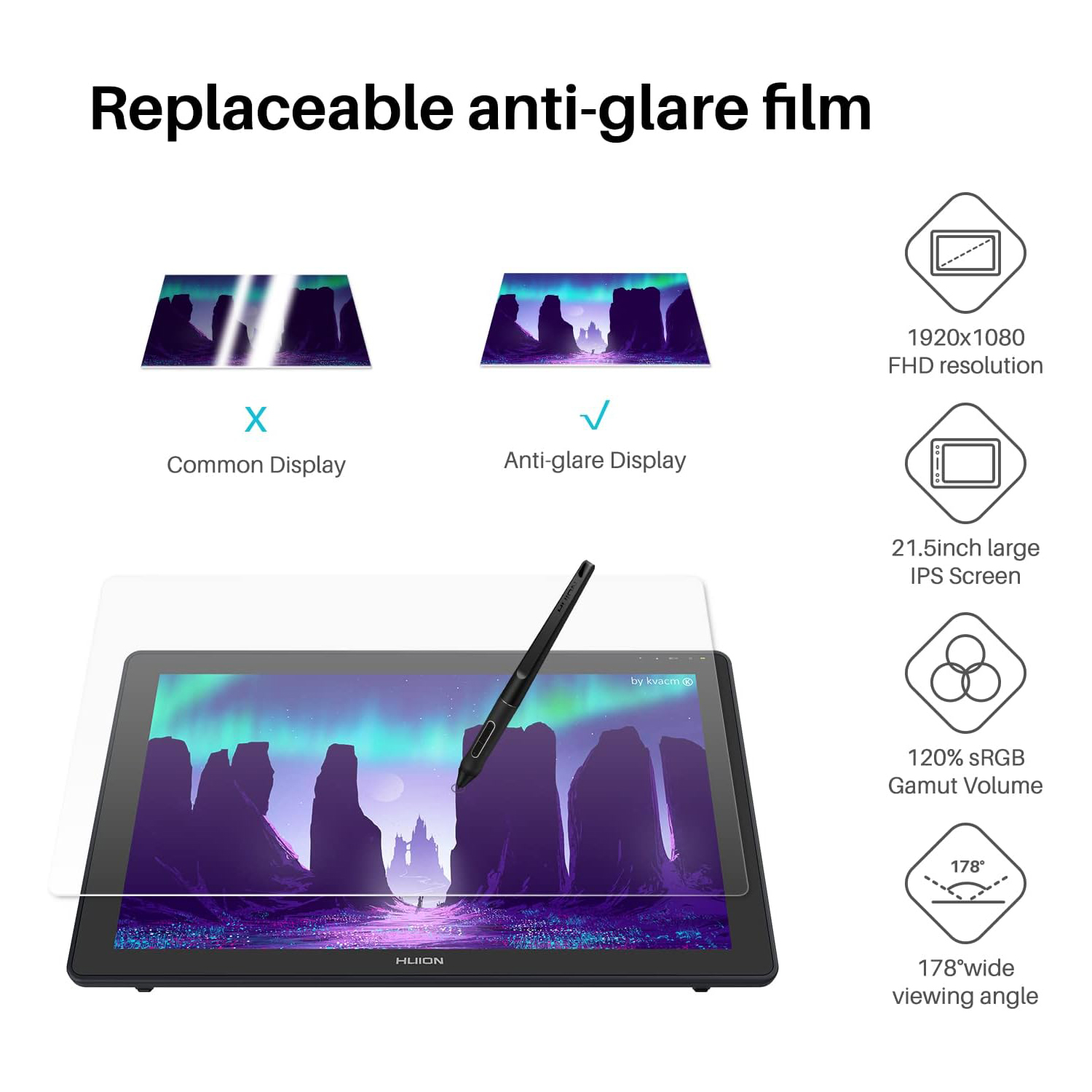Huion Kamvas 22 Graphic Tablet - đánh giá và giá Huion Tablet Accessories