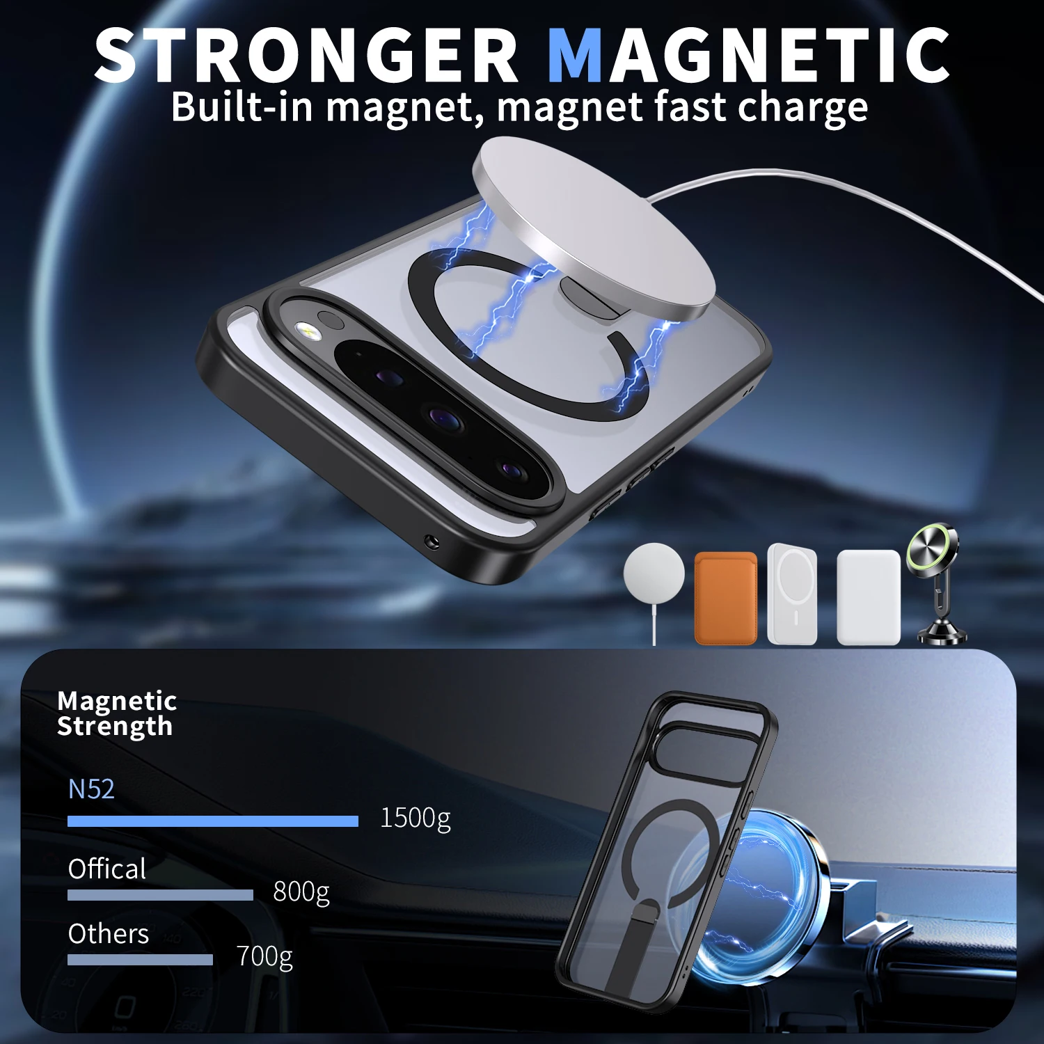 Luxury Magnetic Stand Armor Ru - đánh giá và giá Google Pixel 9 Pro