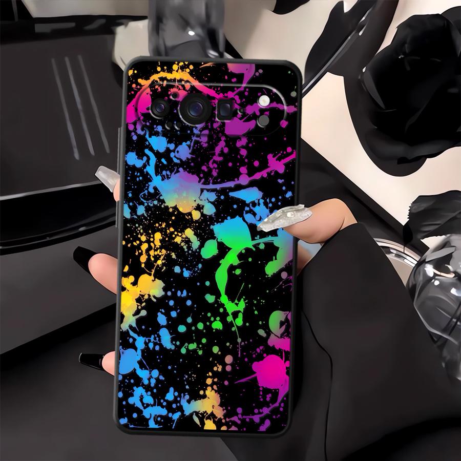 Rainbow Paint Splatters Funda  - đánh giá và giá Google Pixel 9 Pro
